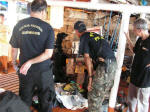 Drug-sniffing soppy black lab on the Amazon boat