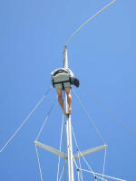 Jeff fitting the new forestay