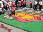More street decorations for El Senor de los Milagros