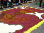 More street decorations for El Senor de los Milagros