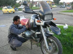 Rupert's bike gets a seeing-to from Alejandro