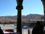 View at Sunday lunch, Plaza de Armas, Cuzco